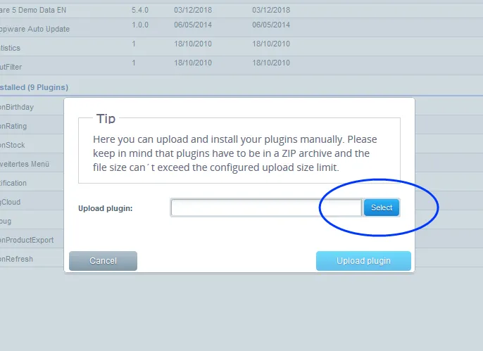 Image: Select ZIP file Image: Select ZIP file