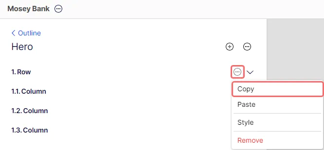 Visual Builder Copy and paste a row or column Visual Builder Copy and paste a row or column