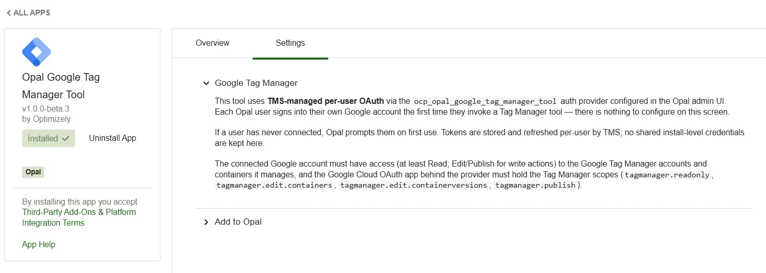 GTM connector settings