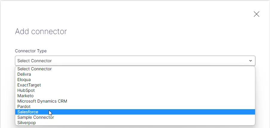 Salesforce connector (CMS 12) - configuration settings Salesforce connector (CMS 12) - configuration settings