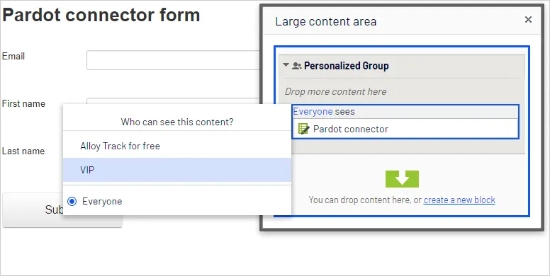 Personalize Pardot contact