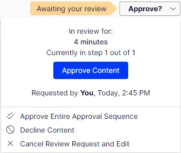 approve or decline this change approve or decline this change