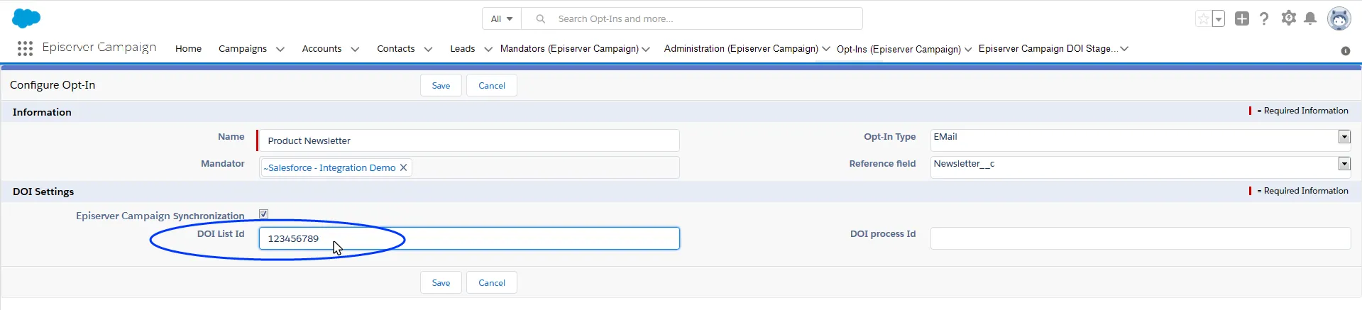 Image: Double opt-in recipient list ID