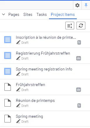 Manage multiple content language versions