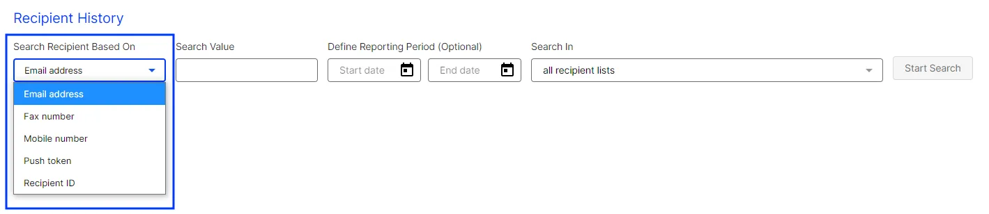 Image: Search recipient list