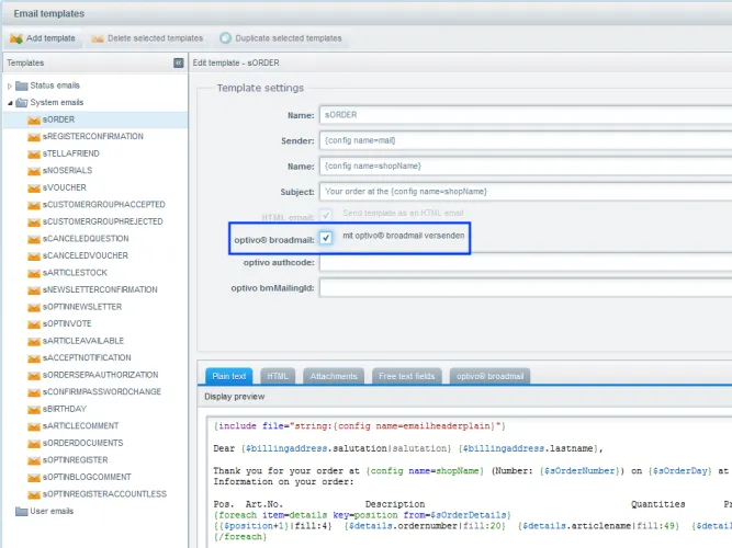 Image: Select template variable
