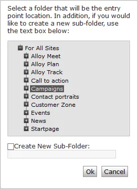Selecting an empty folder in CMS or Commerce Selecting an empty folder in CMS or Commerce