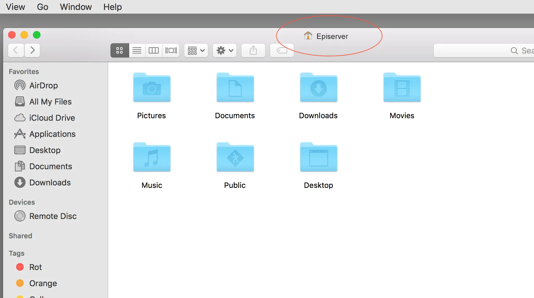 Image: User folder