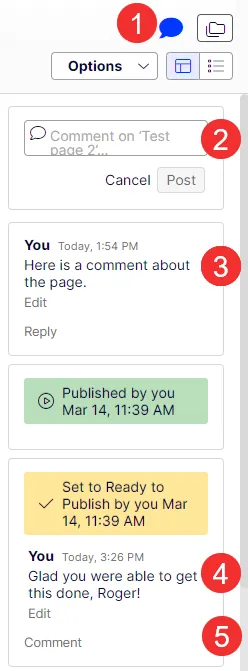 open the comment panel. open the comment panel.