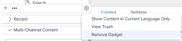 Remove gadget Remove gadget