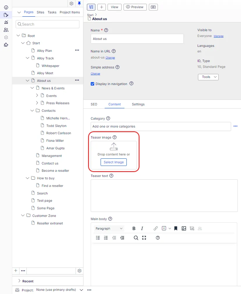 Select Image dialog box Select Image dialog box