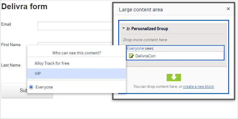 Personalize Delivra form Personalize Delivra form