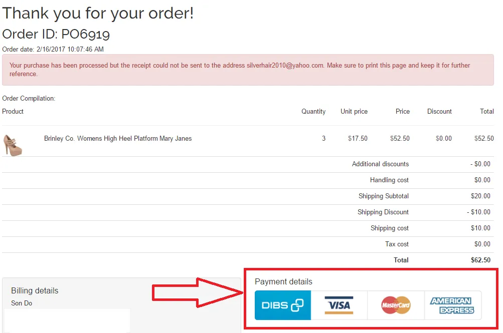 Order confirmation Order confirmation