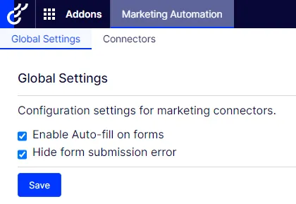 Global Settings for Marketing Automation in CMS 12 and higher