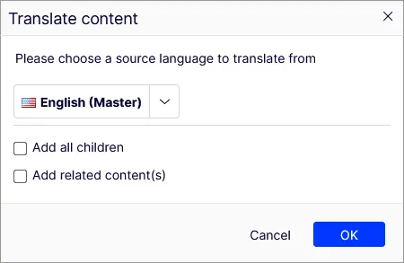 Translate content (new UI in 5.3.0)