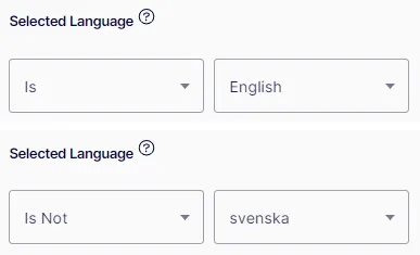 Selected language is english Selected language is english