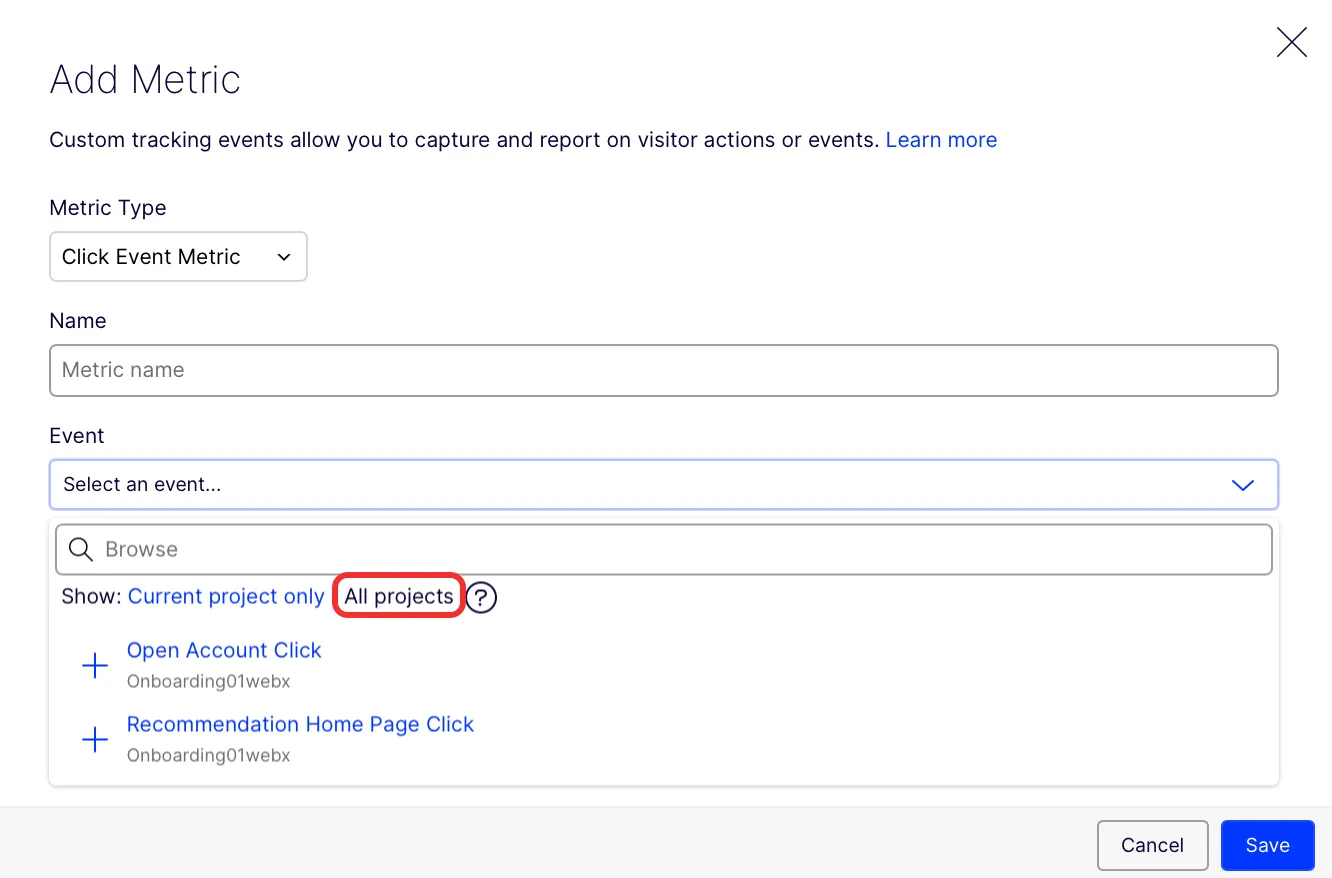 Click All projects to add vent