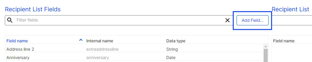 Image: List settings