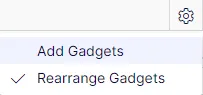 Add gadget menu Add gadget menu