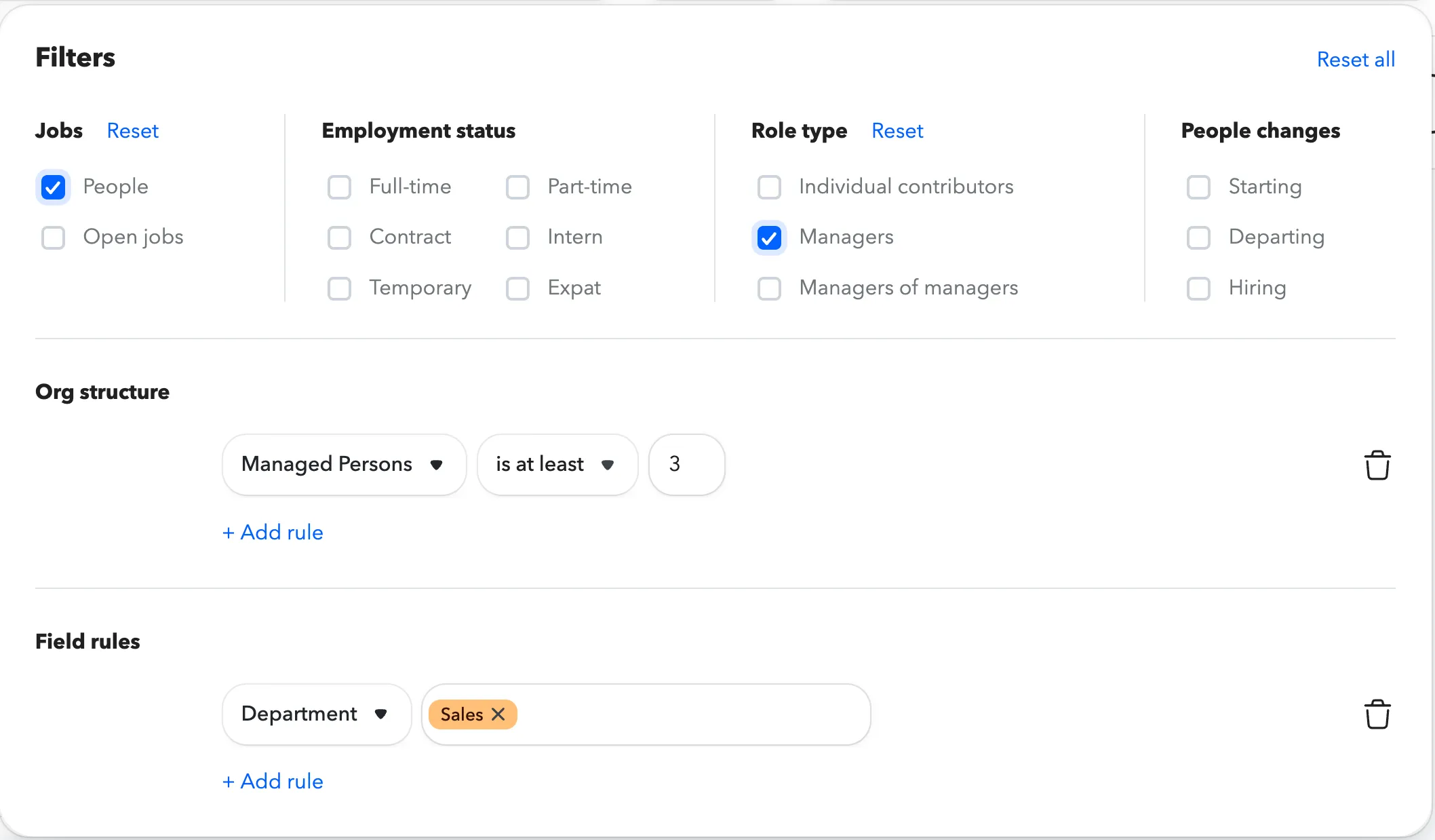 Filtering example