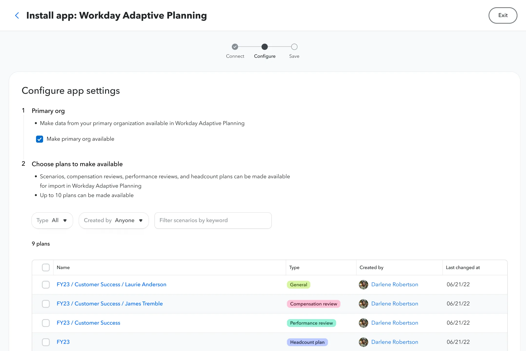 Workday Adaptive Planning app installation