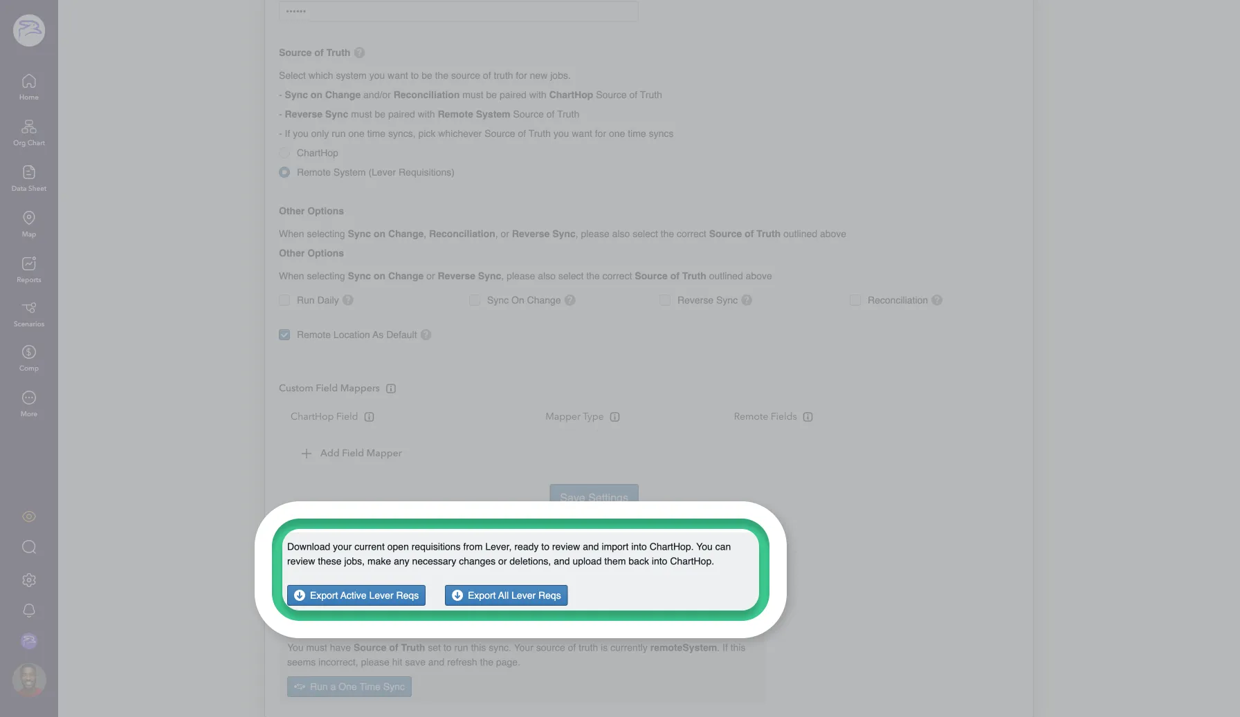 Export your Lever data by selecting the Export Active Lever Res button Export your Lever data by selecting the Export Active Lever Res button