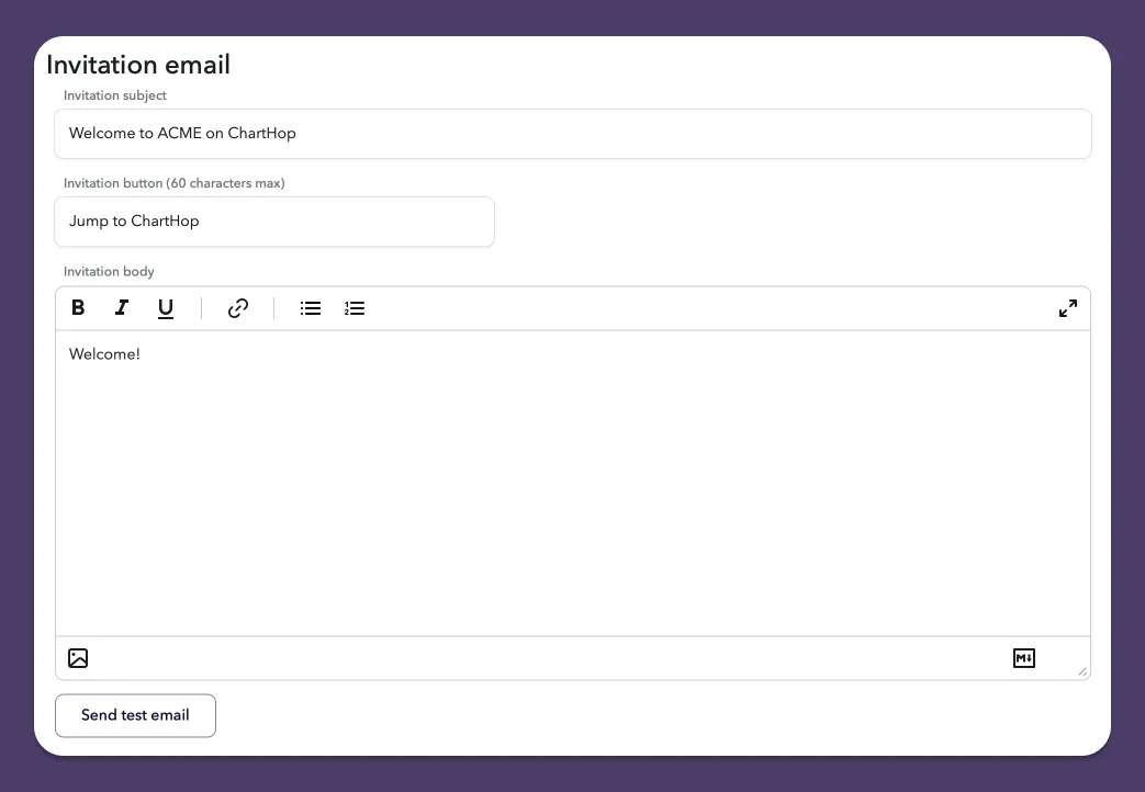 Send welcome email