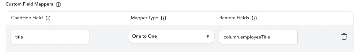 Mapping custom column headers to ChartHop fields