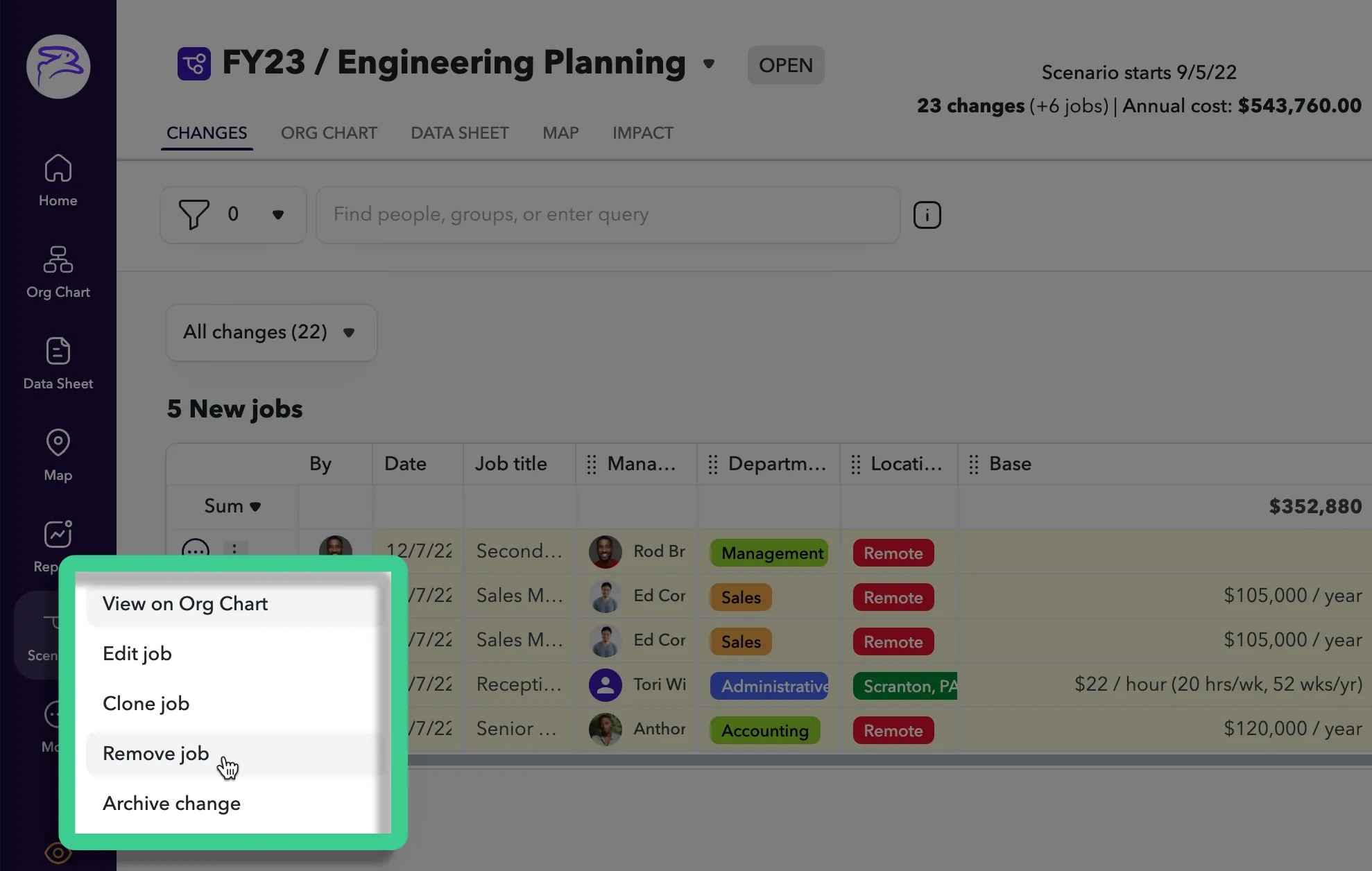 Remove scenario job