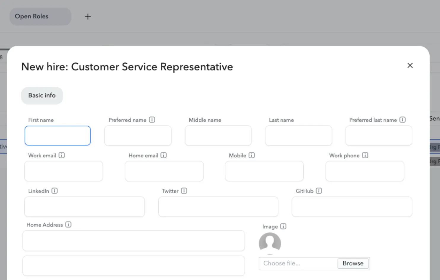 Filling a job with a new hire
