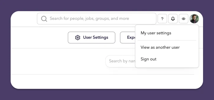 View as another user