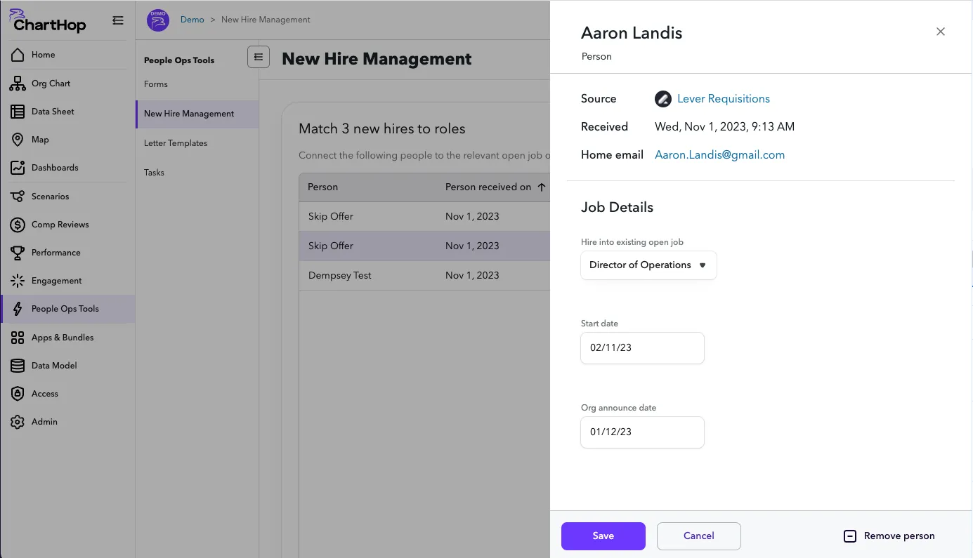 Matching a person to an open job