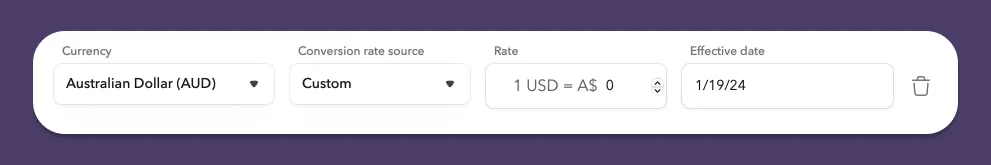 Add a custom currency rate