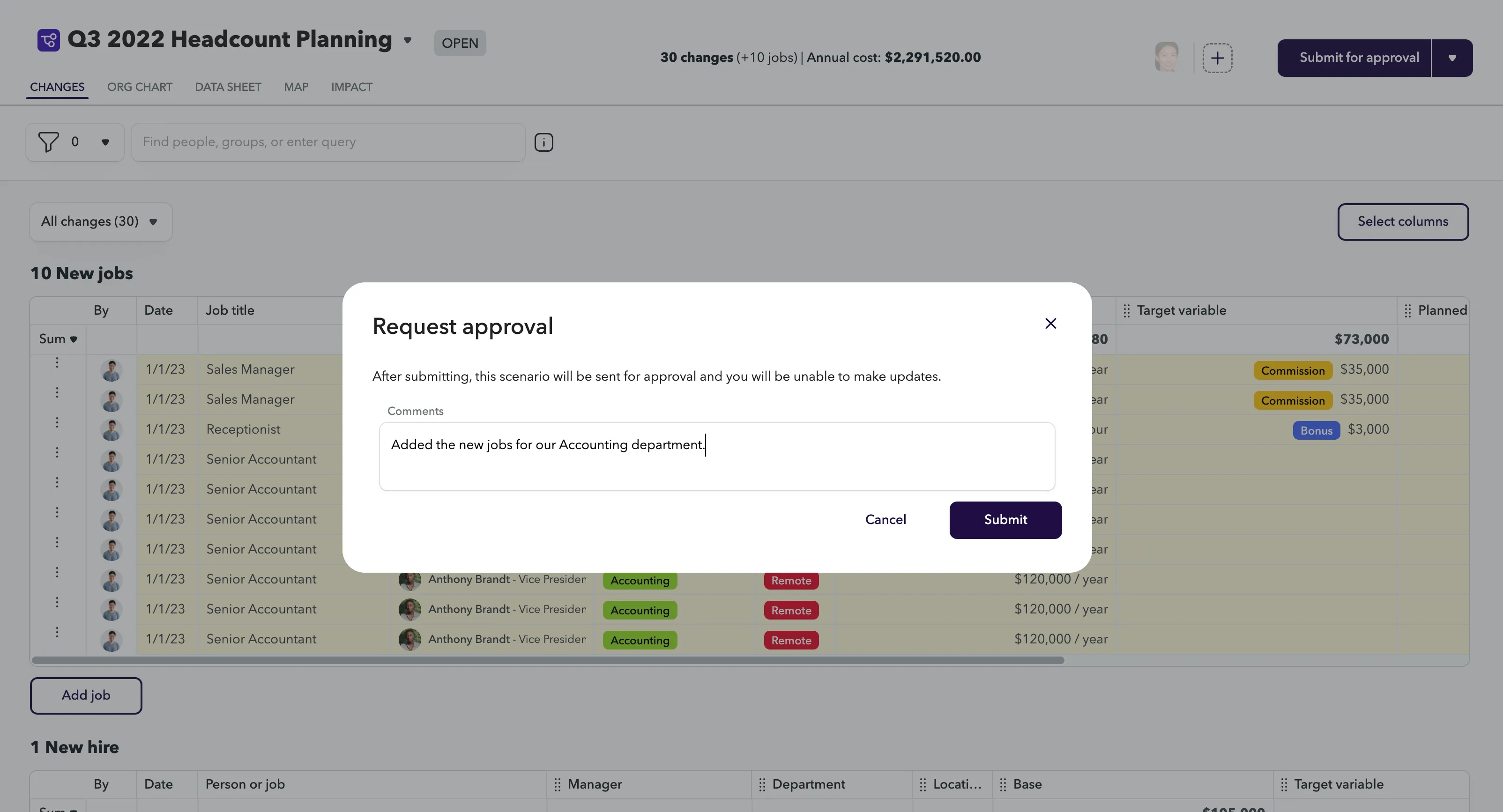 Request approval