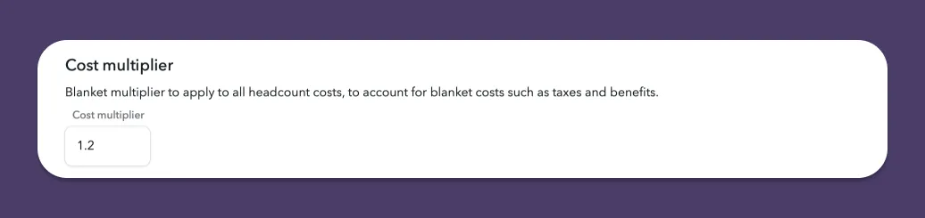 Set a cost multiplier
