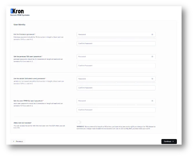 User Identities and Passwords