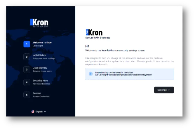 Initial Configuration Screen