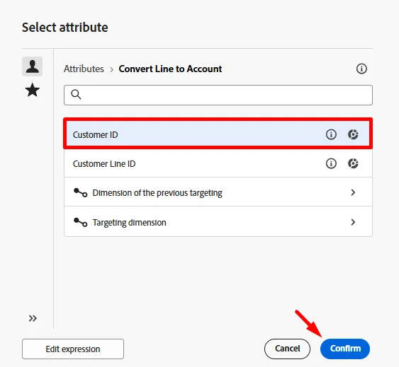 Select the Customer ID field Select the Customer ID field