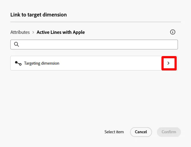 Click arrow on targeting dimension Click arrow on targeting dimension