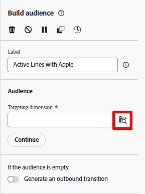Select targeting dimension Select targeting dimension