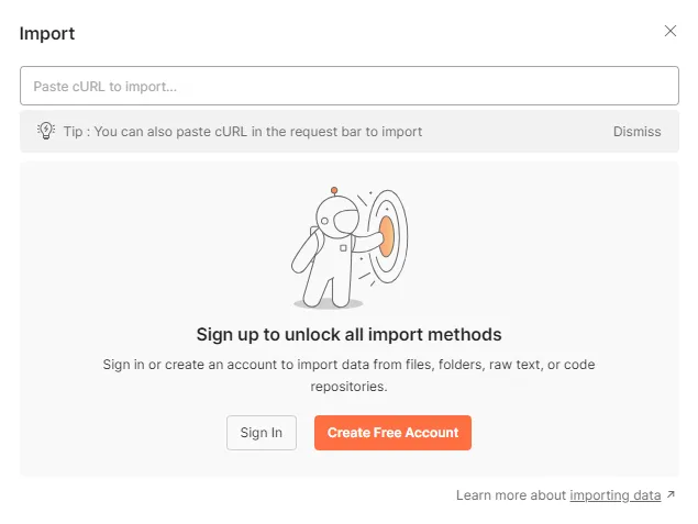 Woops!  You didn't sign into Postman