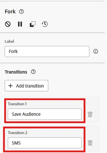Update the transition names Update the transition names