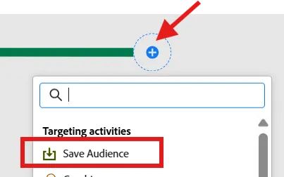 Add the save audience activity Add the save audience activity