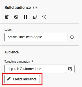 Create audience Create audience