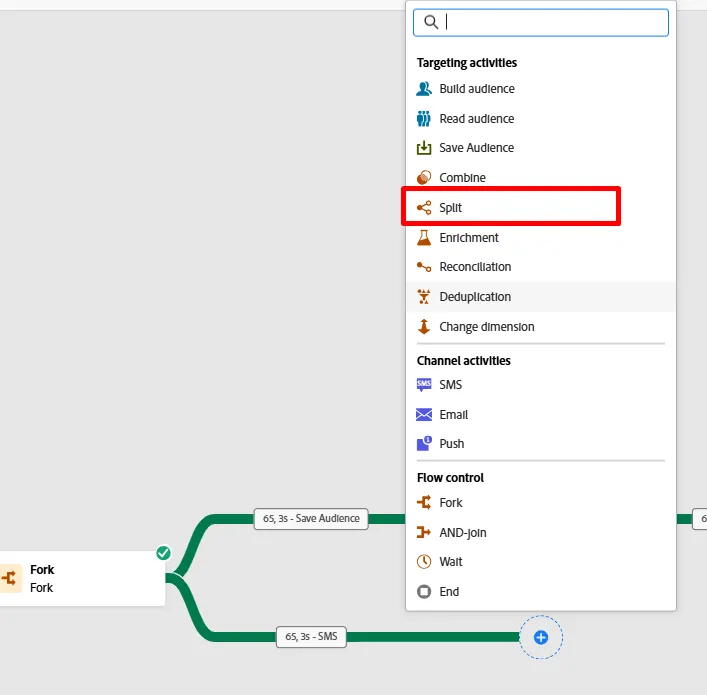 Add split activity to bottom branch Add split activity to bottom branch