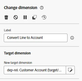 Change dimension configuration Change dimension configuration