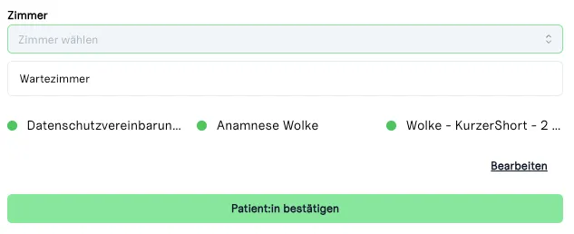 Wartezimmer auswählen