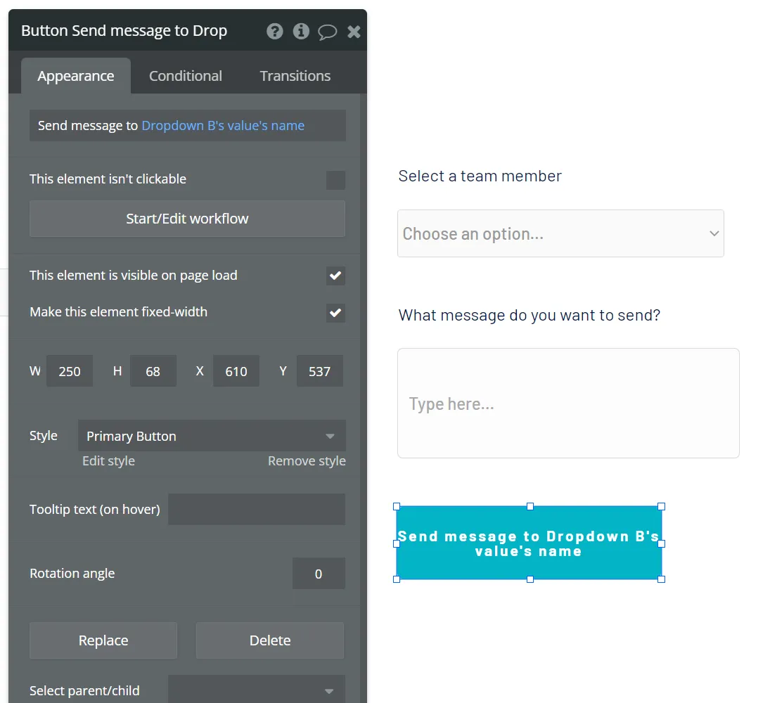 Image: Send message button