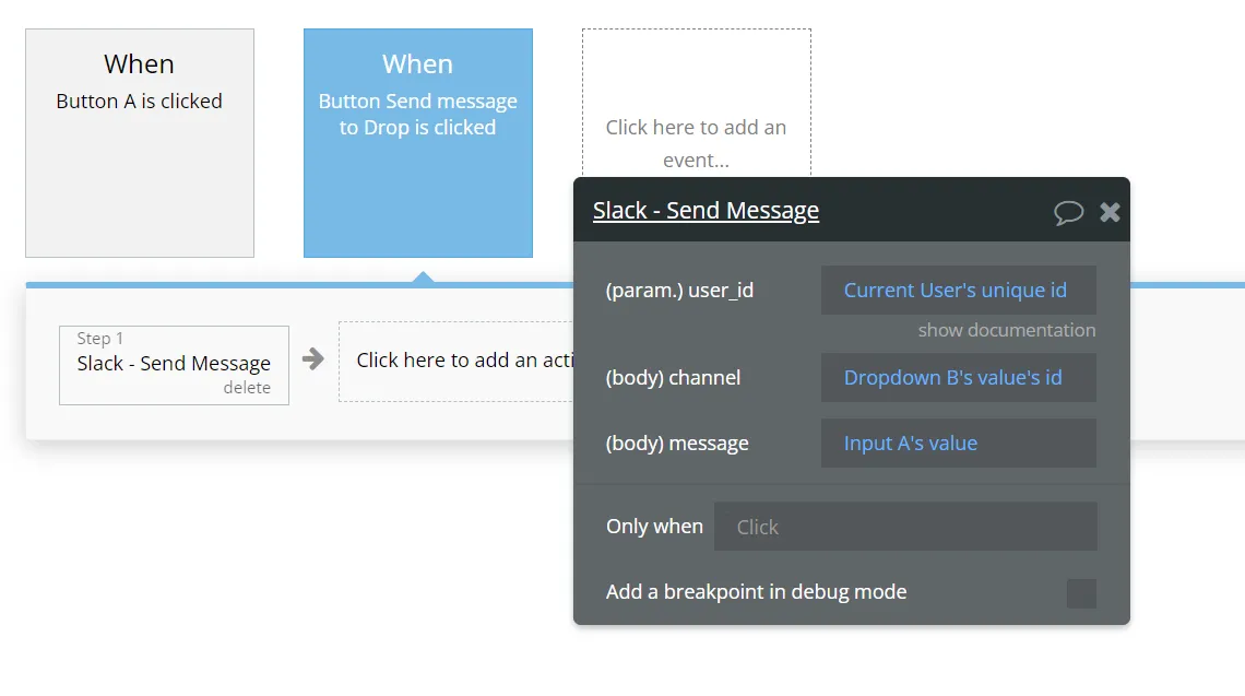 Image: Send dm to users workflow