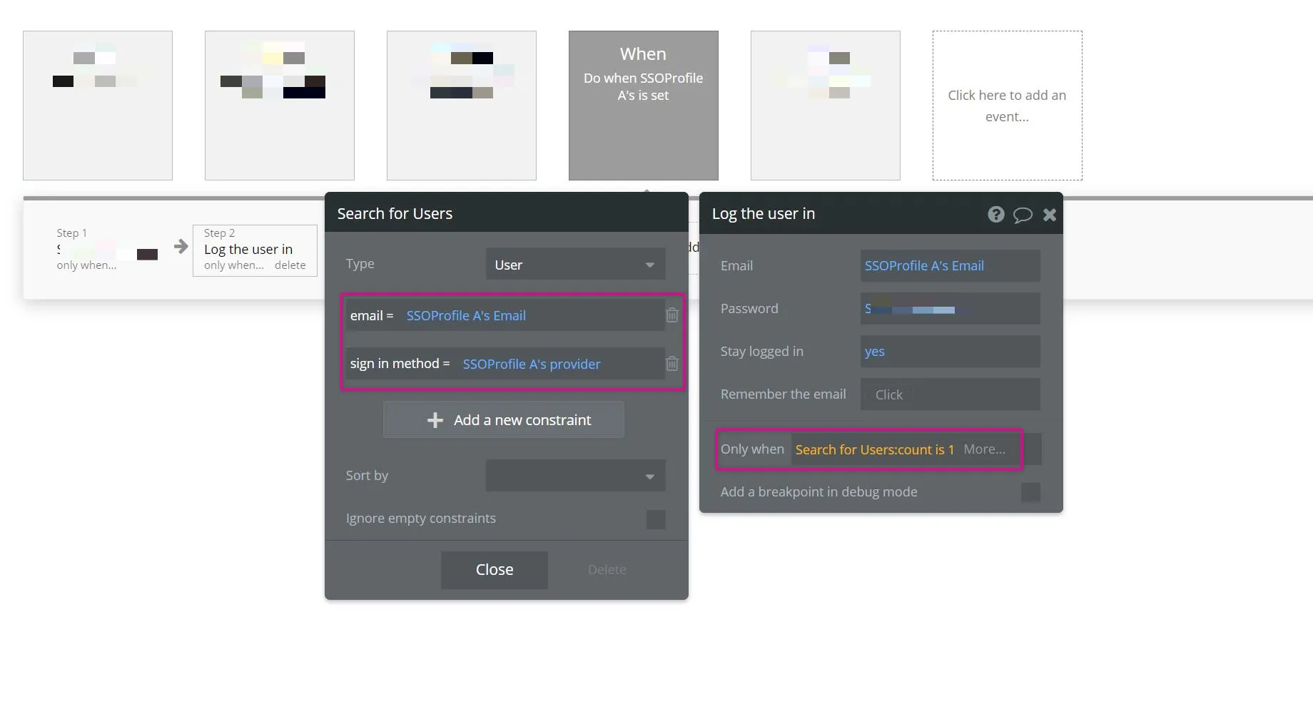 Image: Search for SSO user